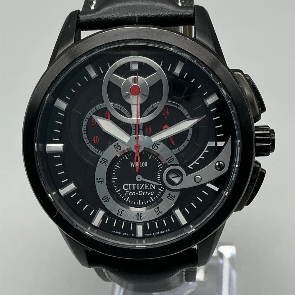 Citizen Eco-Drive H509-S074690 Mens Watch 44mm Black Dial Chronograph Date